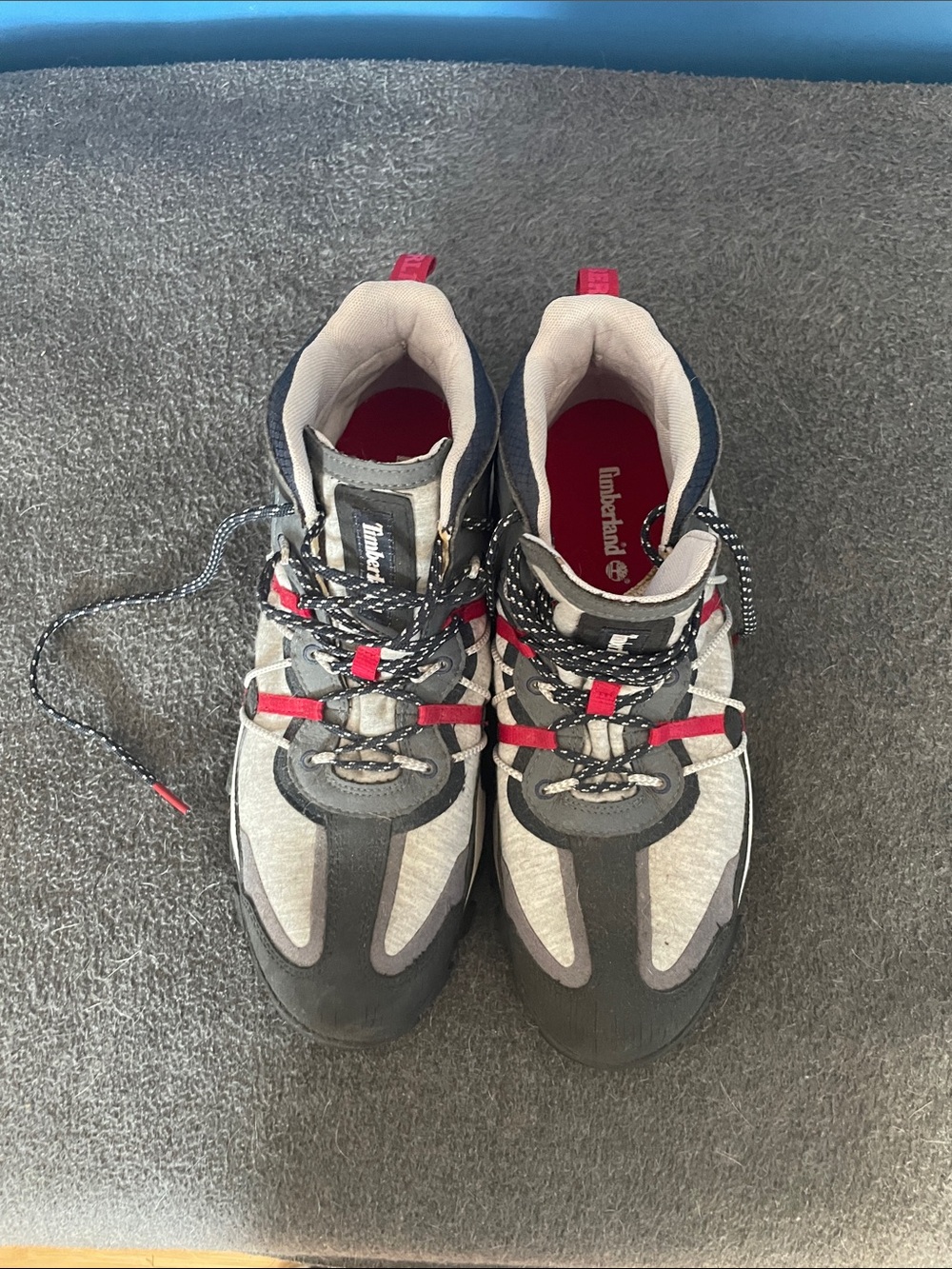 Timberland Gray and Red Men's Hiking Boots